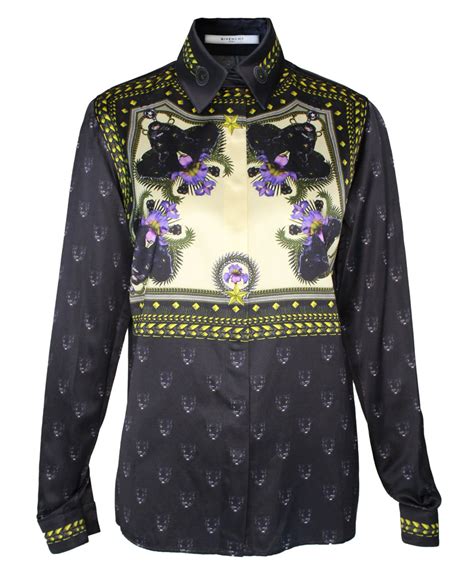 givenchy panther|GIVENCHY Black Panther & Floral Print Button Down Shirt, .